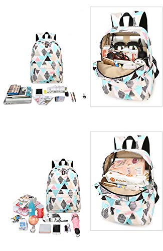 Acmebon Mochila Escolar Impermeable para Niñas y Niños con Estilo - Mochila para Portátil con Estampado Moderno Informal Rombo