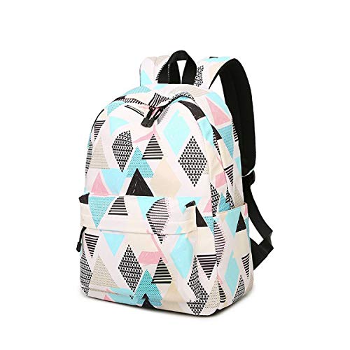 Acmebon Mochila Escolar Impermeable para Niñas y Niños con Estilo - Mochila para Portátil con Estampado Moderno Informal Rombo