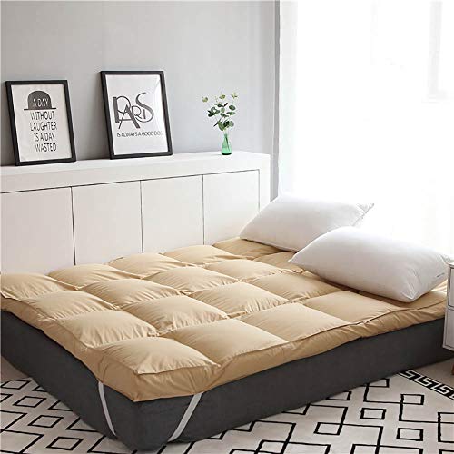 Acolchado Colchón, Suave Gruesas Alfombra De Colchón De Futón Japonés Dormir Tatami Suelo Colchón Topper Rodillo De La Cama Hotel Dorm-de Color Crema 150x200cm(59x79inch)