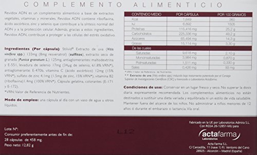 Actafarma Revidox ADN Complemento Alimenticio, 28 Capsulas