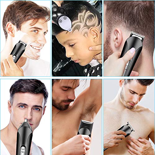 ACTION Cortapelos Hombre, 11 en 1 Maquina Cortar Pelo Profesional, Multifunción Cortadora de Pelo Maquina Afeitar Barba/Nariz/Orejas/Cabeza/Cara/Cuerpo con Peines Guía (Aceite No incluido)