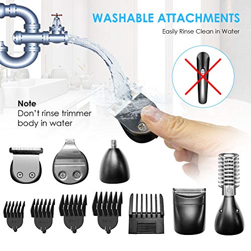 ACTION Cortapelos Hombre, 11 en 1 Maquina Cortar Pelo Profesional, Multifunción Cortadora de Pelo Maquina Afeitar Barba/Nariz/Orejas/Cabeza/Cara/Cuerpo con Peines Guía (Aceite No incluido)