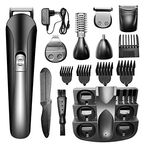 ACTION Cortapelos Hombre, 11 en 1 Maquina Cortar Pelo Profesional, Multifunción Cortadora de Pelo Maquina Afeitar Barba/Nariz/Orejas/Cabeza/Cara/Cuerpo con Peines Guía (Aceite No incluido)