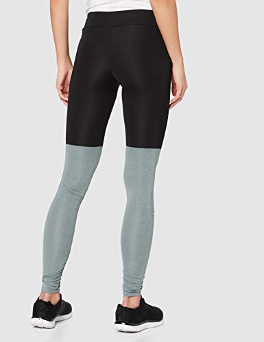 Activewear Mallas de Deporte en Contraste para Mujer, Negro (Black/grey Marl), 42 (Talla del fabricante: Large)