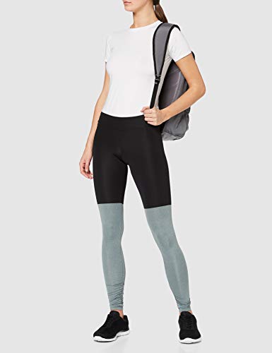 Activewear Mallas de Deporte en Contraste para Mujer, Negro (Black/grey Marl), 42 (Talla del fabricante: Large)