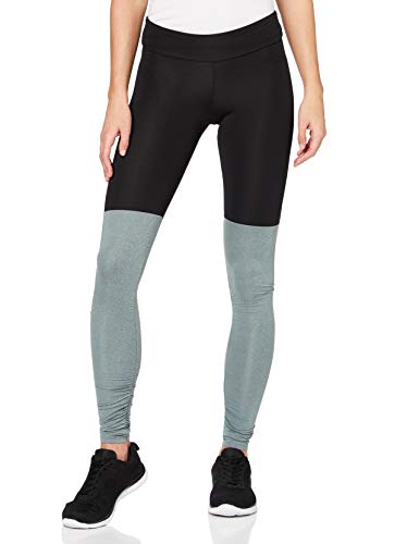 Activewear Mallas de Deporte en Contraste para Mujer, Negro (Black/grey Marl), 42 (Talla del fabricante: Large)