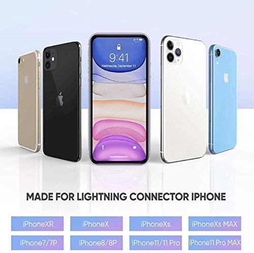 Adaptador de Auriculares para iPhone 11 Cable de Carga Divisor de Audio [Audio + Charge + Call + Music Control] Adaptador de Auriculares para iPhone 7/7 Plus / 8/8 Plus Soporte iOS 12 o Superior