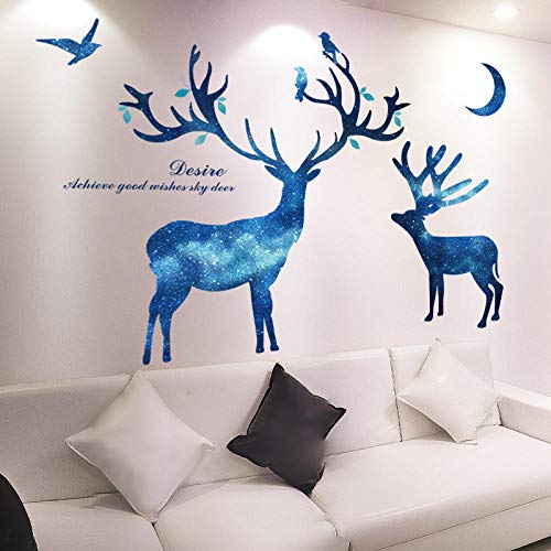 Adhesivo de pared Fondo nórdico decoración de la pared papel pintado autoadhesivo cielo estrellado hermosa23 ciudades románticas_Extra grande