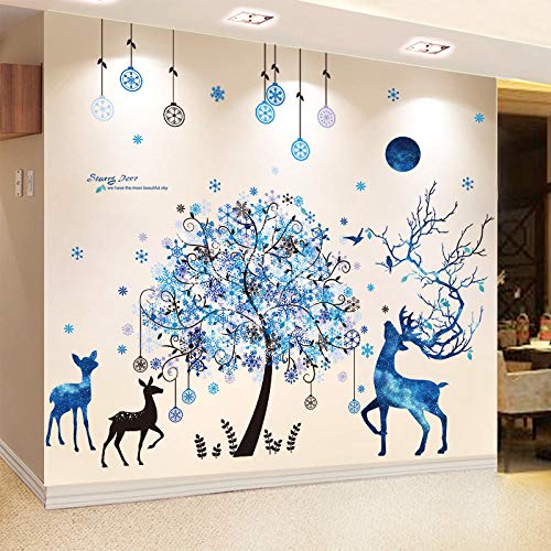 Adhesivo de pared Fondo nórdico decoración de la pared papel pintado autoadhesivo cielo estrellado hermosa23 ciudades románticas_Extra grande