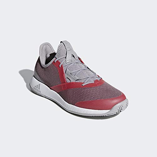 adidas Adizero Defiant Bounce W, Zapatillas de Tenis para Mujer, Gris (Light Granite/Shock Red/FTWR White Light Granite/Shock Red/FTWR White), 38 EU