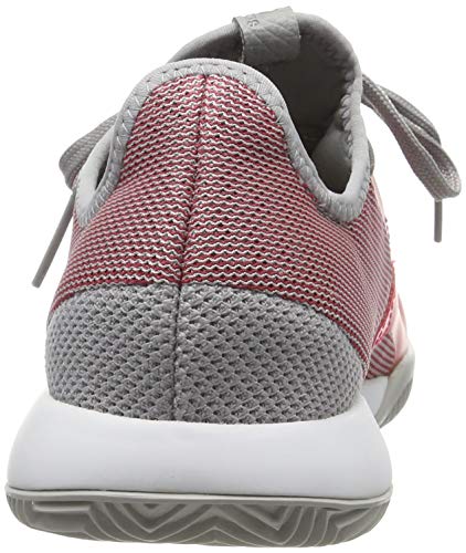 adidas Adizero Defiant Bounce W, Zapatillas de Tenis para Mujer, Gris (Light Granite/Shock Red/FTWR White Light Granite/Shock Red/FTWR White), 38 EU