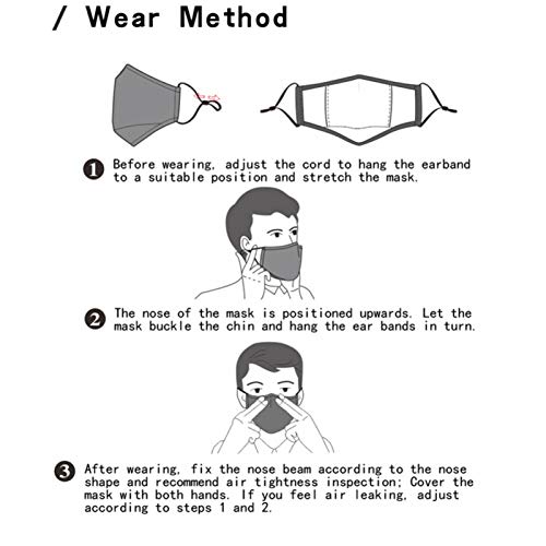 ADJU Cubierta de Boca de Carbono Activado Anti Smog Reutilizable, Mascarilla Transpirable de algodón con válvula de respiración para Bicicleta, Viajes, esquí, Correr, Moto, al Aire Libre