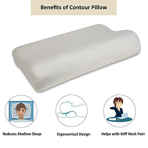 Adjustable Shredded Memory Foam Pillow for Back, Stomach, Side Sleeper - Bamboo Pillow for Sleeping & Neck Pain Relief, Washable Hypoallergenic Pillow With Cover - 51x30x10 Cm