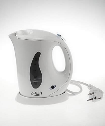 adler AD 02 Hervidor de Agua Eléctrico, 760 W, 0.6 litros, 0 Decibeles, Polímero Libre de BPA, Blanco
