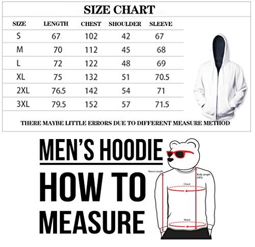 ADM6 Sudadera con Capucha de poliéster de Manga Larga con Cremallera Completa para Hombre, Jersey de Estilo Casual,XXL