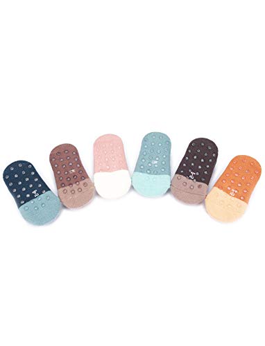 Adorel Calcetines Zapato Antideslizantes para Bebé Lote de 6 Pata de Gato 1-2 Años (Tamaño del Fabricante S)