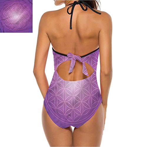 Adorise - Bañador de tiras con expresión de mundo natural, perfecto para un día soleado en la playa Multi 29 52