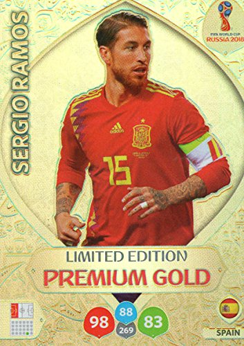 ADRENALYN XL FIFA WORLD CUP 2018 RUSSIA – SERGIO RAMOS PREMIUM GOLD LIMITED EDITION TRADING CARD – ESPAÑA