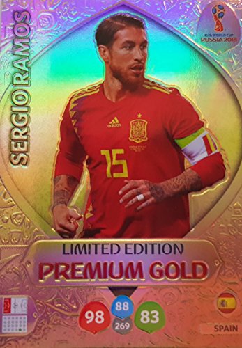 ADRENALYN XL FIFA WORLD CUP 2018 RUSSIA – SERGIO RAMOS PREMIUM GOLD LIMITED EDITION TRADING CARD – ESPAÑA