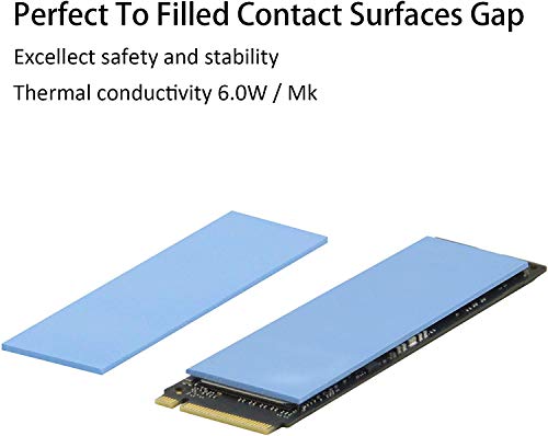 ADWITS Pack de 9 Almohadillas de Silicona termoconductoras con 6.0 W/MK de conductividad térmica, Suave, Seguro, fácil de aplicar para SSD CPU GPU LED IC Chipset Cooling -Azul