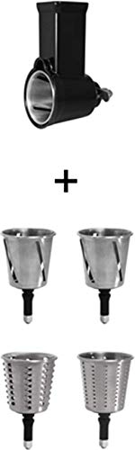 AEG AUM cortar y rallar, compatible con el robot de cocina UltraMix, grueso, 1 rebanador rallador fino, 1 accesorio para empujar, Metal, De plástico, Negro y plateado