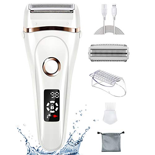 Afeitadora eléctrica FAMATE para mujeres, maquinilla de afeitar eléctrica recargable 3 en 1, depiladora de bikini de afeitadora para damas, depiladora corporal para piernas, uso húmedo y seco