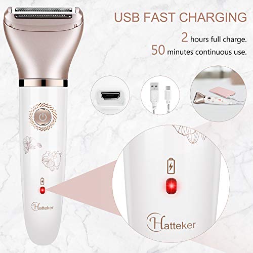 Afeitadora Electrica Mujer, Kastiny 2 en 1 Depiladora Facial Mujer, Uso en Seco y Húmedo Maquinilla Impermeable, con Usb Cargador, para Cara, Piernas, Bikini