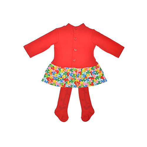 Agatha Ruiz de la Prada - Vestido corazón Flores, Bebe niña, Color: Rojo (6 Meses)