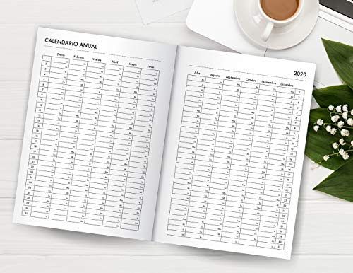Agenda 2019 2020 Semana Vista: Agenda 2019/2020 18 meses: Organiza tu día - Agenda semanal - Julio 2019 a Diciembre 2020 - español - diseño floral