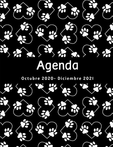 Agenda Octubre 2020- Diciembre 2021: Regalo para amantes de los perros, Calendario 2020-2021, Agenda semanal y mensual, Formato A4, Incluye 10 páginas para colorear
