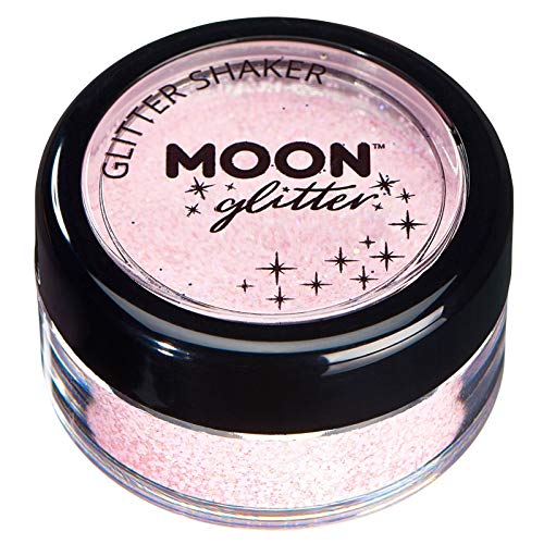 Agitadores de Brillo Pastel por Moon Glitter – 100% Brillo Cosmético para la Cara, Cuerpo, Uñas, Cabello y Labios - 3g - Rosa Bebé
