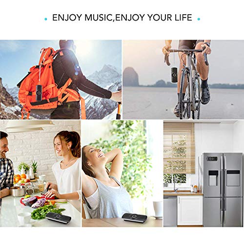 AGPTEK Manos Libres para Coche Bluetooth 4.2 con Siri, Google Asistente, Kit de Coche Altavoz Inalámbrico con Ranura de Tarjeta TF, Soporta Conexión de 2 Teléfonos Simultáneamente, Negro