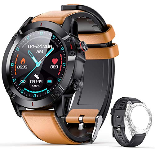 AGPTEK Smartwatch, Reloj Inteligente 1.3 Inch HD con Control de Oxígeno/presión Arterial/Monitoreo del Sueño, Pulsera Actividad de Fitness IP68 con Correa Repuesta para Hombre Mujer