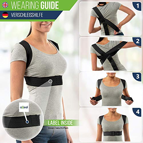 aHeal Corrector de Postura para Hombre y Mujer | Soporte para Corregir la Postura | Corsé Ortopédico para Escoliosis Cifosis | Alivio del Dolor de Espalda y Corrector de Mala Postura | Talla 2 Negro