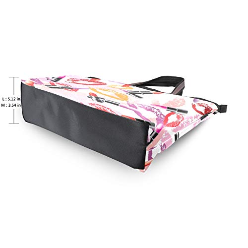 Ahomy - Bolsas de mano para mujer, para el día de San Valentín, pintalabios, gran capacidad, asa superior, bolsos y bolsos, color Multicolor, talla L