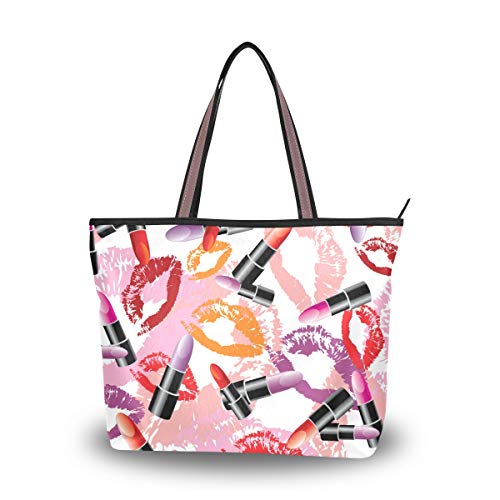 Ahomy - Bolsas de mano para mujer, para el día de San Valentín, pintalabios, gran capacidad, asa superior, bolsos y bolsos, color Multicolor, talla L