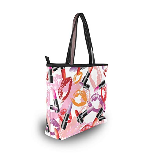 Ahomy - Bolsas de mano para mujer, para el día de San Valentín, pintalabios, gran capacidad, asa superior, bolsos y bolsos, color Multicolor, talla L
