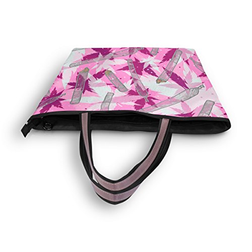 Ahomy - Bolsas para mujer, diseño de hoja de cannabis ahumado, gran capacidad, con asa superior y bolsos, color Multicolor, talla L