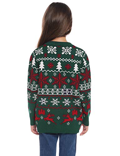 Aibrou Suéter de Navidad Familia Pullover de Punto Jerséis para Mujer Hombre Invierno Manga Larga Jersey Navideño para Niño Niña