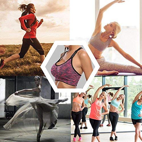 Aibrou Sujetador Deporte Mujer con Relleno Elastico y Transpirable Sujetadores Deportivo Gimnasio Yoga Fitness Ejercicio