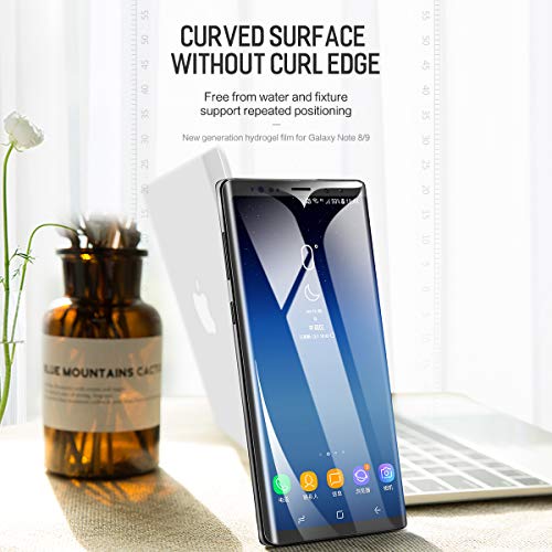 AICase Protector de Pantalla para Samsung Galaxy Note 9/Note 8 (Gel de hidrógeno Suave Aqua Flex, Alta definición, con Funda y Cobertura de Pantalla Completa), diseño antihuellas