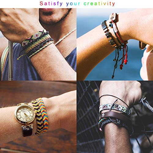 AIEX 1mm 28 Colores 280M Hilo Encerado Hilo de Cera de Poliéster encerado Hilo de Cera para Cadena de Pulsera de Collar de Joyería de Bricolaje, 10M Cada Color(28 PCS)