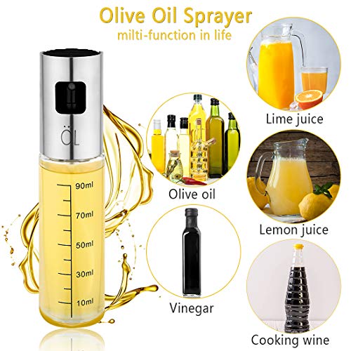 aiface 2 Piezas Pulverizador de Aceite, Set de Rociador de Vidrio para Aceite y Vinagre para Barbacoa, Cocina, Ensaladas, Hornear, Picnic, Asar a la Parrilla