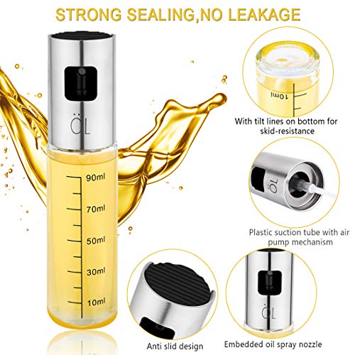 aiface 2 Piezas Pulverizador de Aceite, Set de Rociador de Vidrio para Aceite y Vinagre para Barbacoa, Cocina, Ensaladas, Hornear, Picnic, Asar a la Parrilla