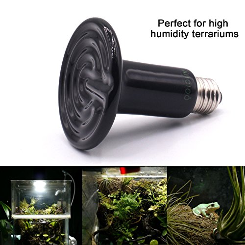 AIICIOO L¨¢mpara de Calefacci¨®n de CER¨¢Mica para Terrario No Hay Luz para la Tortuga/Serpiente/Drag¨®n Barbudo Bombilla Calor Reptiles (150w)