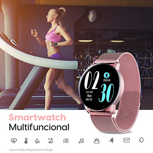 AIMIUVEI Smartwatch, Reloj Inteligente IP67 con Pulsómetro Presión Arterial 8 Modos de Deportes Monitor de Sueño, 1.3 Inch Reloj Deportivo Hombre Mujer para iOS y Android