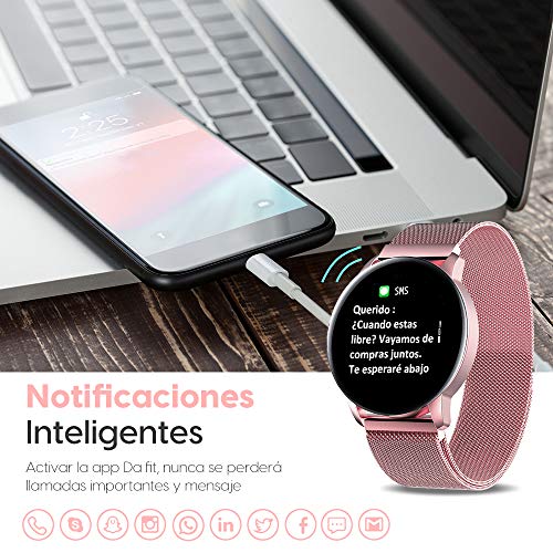 AIMIUVEI Smartwatch, Reloj Inteligente IP67 con Pulsómetro Presión Arterial 8 Modos de Deportes Monitor de Sueño, 1.3 Inch Reloj Deportivo Hombre Mujer para iOS y Android