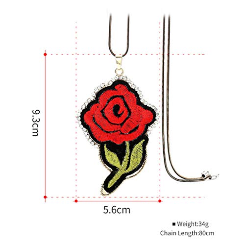 Ai.Moichie Floral Necklace Rose Flower Sweater Chain con Joyas De Diamantes para Mujeres Chica Accesorios Elegantes