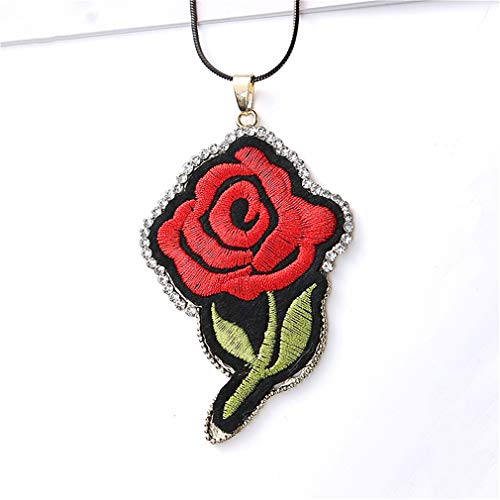 Ai.Moichie Floral Necklace Rose Flower Sweater Chain con Joyas De Diamantes para Mujeres Chica Accesorios Elegantes