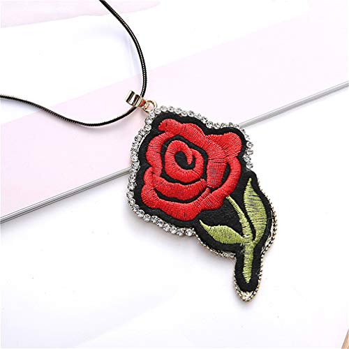 Ai.Moichie Floral Necklace Rose Flower Sweater Chain con Joyas De Diamantes para Mujeres Chica Accesorios Elegantes